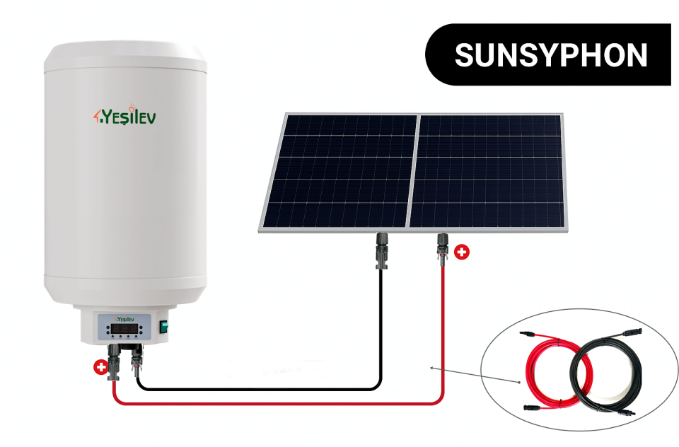 Yeşil Ev SOLAR Güneş paneli ile çalışan su ısıtıcı SUNBOİL BOYLER 80 Litre(Fiyata panel dahil değildir)