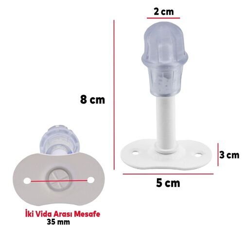 Premium Kapı Tamponu Durdurucu Stoper Metal Beyaz