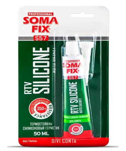 Somafix Rtv Yüksek Isı Silikonu Sıvı ContaTüp Kırmızı 50ml