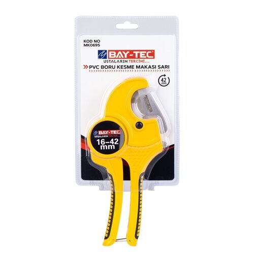 Bay-Tec Pvc Plastik Pprc Boru Kesme Makası Sarı 42mm