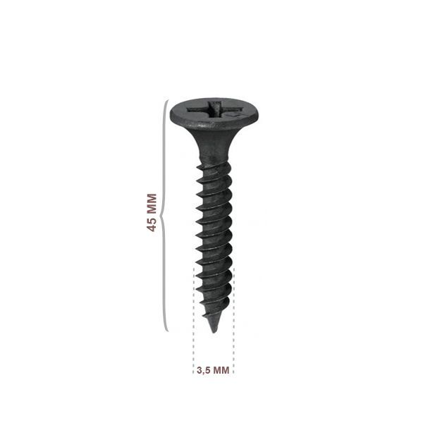Alçıpan Vidası Sık Dişli Sivri Uçlu 3.5x45 500 Ad
