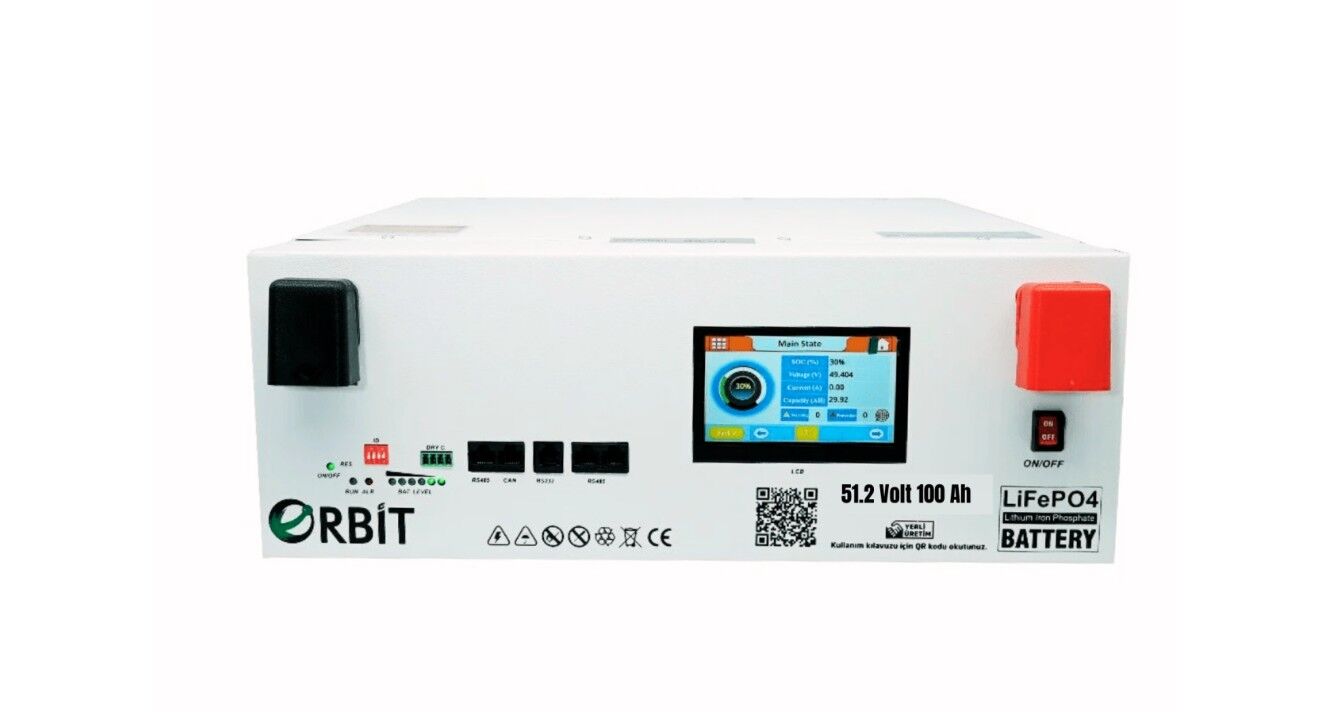 Orbit 51.2 V 100 Ah Ekranlı LifePO4 Lityum Akü