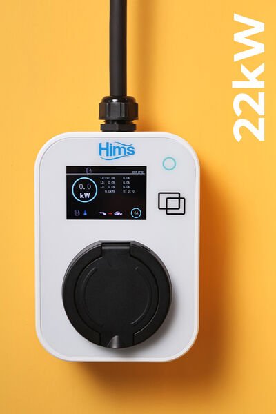 Hims 22kW Kilitli Soketli Taşınabilir Araç Şarj Cihazı Beyaz