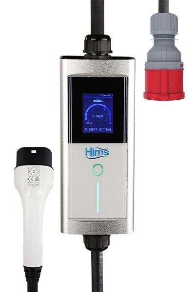 Hims 22kW Tip 2 Soketli Sanayi Tipi Konnektörlü Taşınabilir Elektrikli Araç Şarj Cihazı