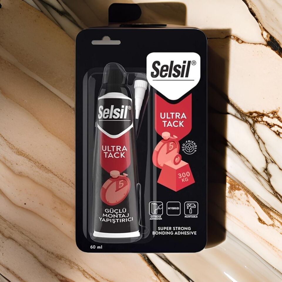 Selsil Tüp 60ml Ultra High Tack Hibrit Çok Amaçlı Korniş/Kornej Yapıştırıcı Beyaz