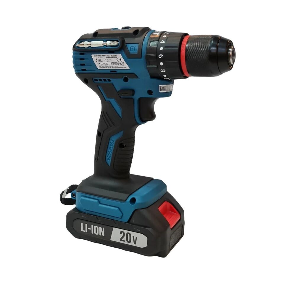 Catpower 1320 Akülü Şarjlı Vidalama Darbeli Matkap Kömürsüz 20V 2.0Ah