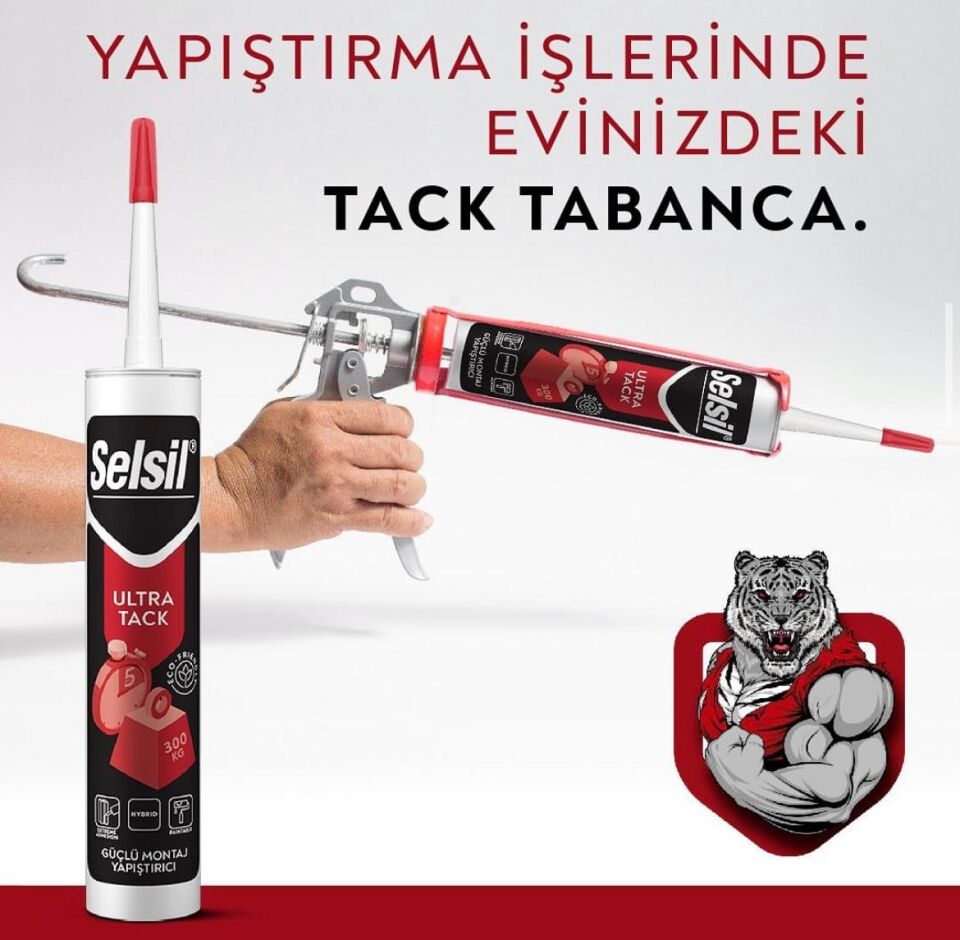 Selsil 290 ml Ultra High Tack Hibrit Çok Amaçlı Korniş/Kornej Yapıştırıcı Beyaz