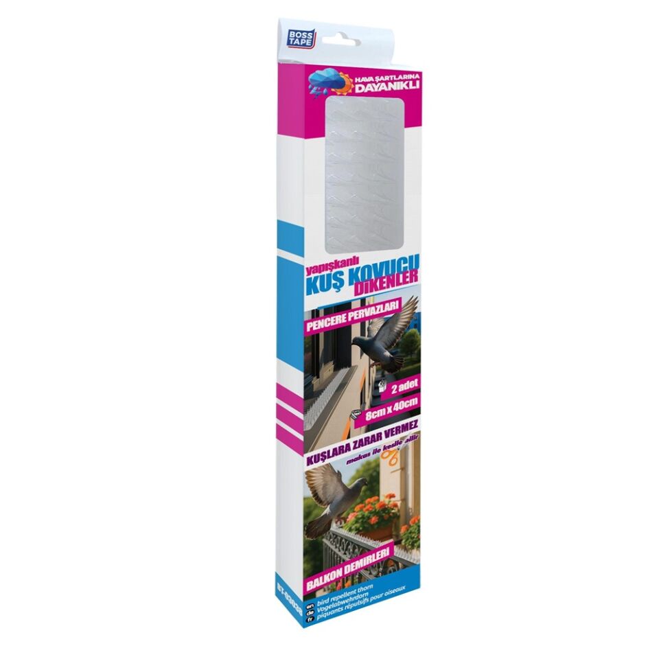 Yapışkanlı Kuş Kovucu Kuşkonmaz Dikenler 8cm x 40cm 2Adet