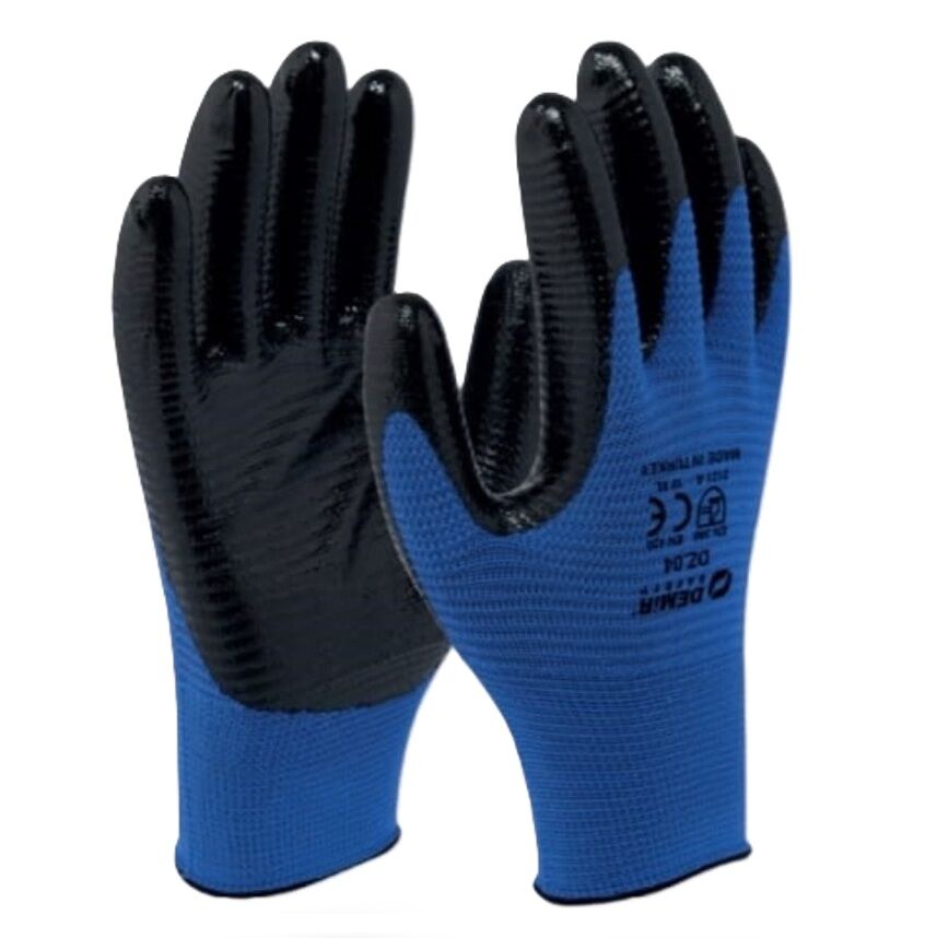 Demir Zebra Nitril Eldiven Mavi Siyah 10 No